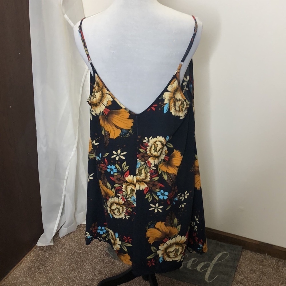 Ms basic dark blue floral spaghetti strap dress size XL - Picture 5 of 10
